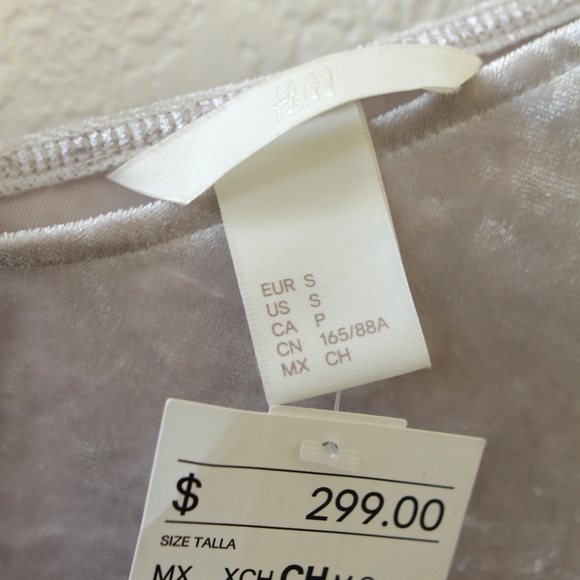 NWT H&M Velvet Tank Top Silver Small Shine Shimmer - Picture 6 of 6